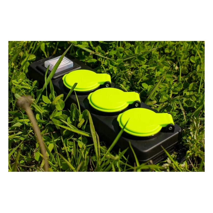 Podaljšni kabel s stikalom, 3 vtičnice, 20 m, IP44