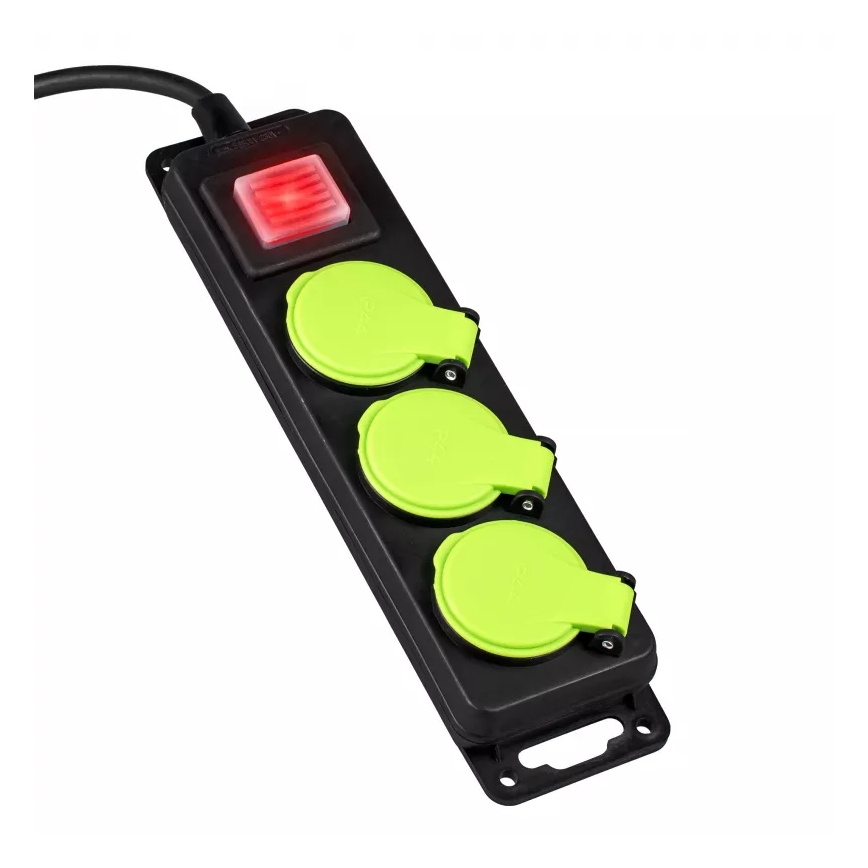 Podaljšni kabel s stikalom, 3 vtičnice, 20 m, IP44