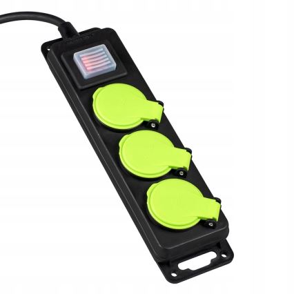 Podaljšni kabel s stikalom, 3 vtičnice, 20 m, IP44