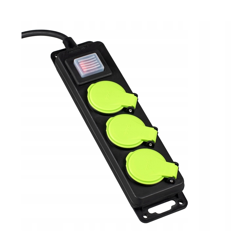 Podaljšni kabel s stikalom, 3 vtičnice, 20 m, IP44