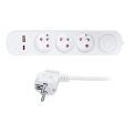 Podaljšni kabel s stikalom, 3 vtičnice in USB-A/USB-C polnjenjem, 5 m