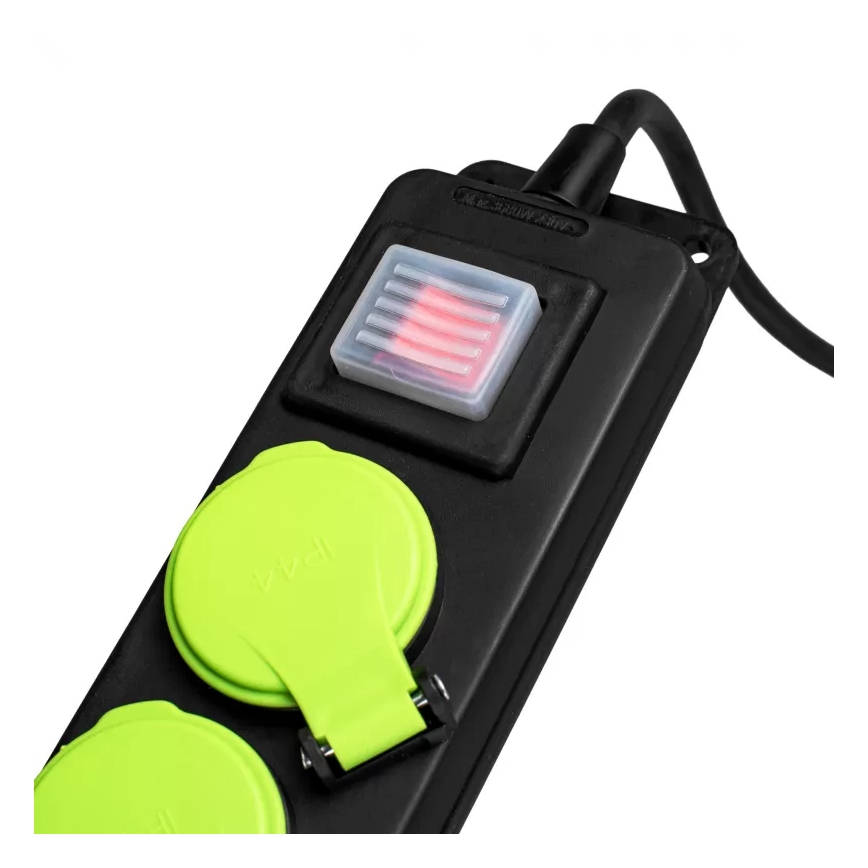 Podaljšni kabel s stikalom, s 3 vtičnicami, 5 m, IP44