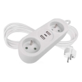 Podaljšni kabel z 2 vtičnicama + 2x USB-A + USB-C 1,4 m