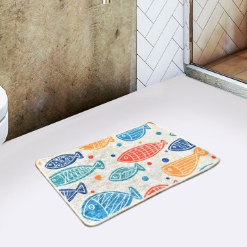 Podloga za kopalnico FISH 40x60 cm barvna