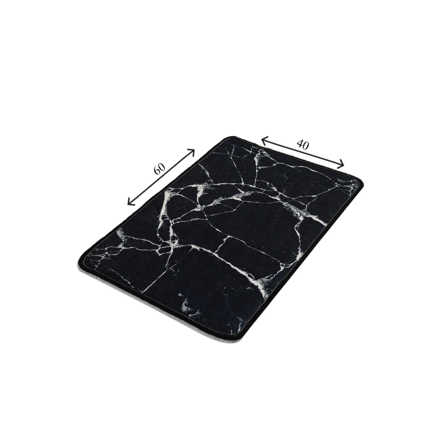 Podloga za kopalnico MARBLE 40x60 cm črna