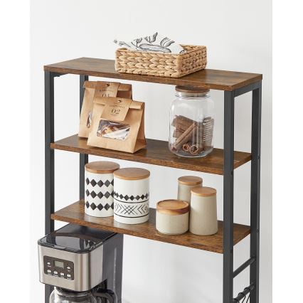 Polični regal MARGE rjav/črn