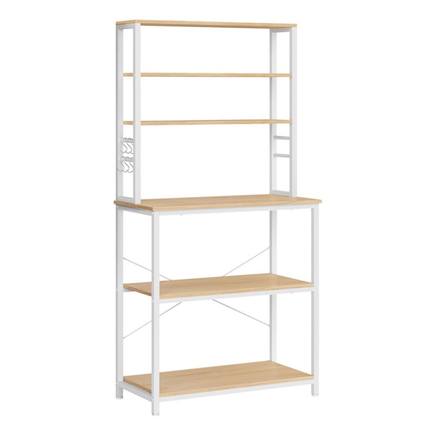 Polični regal za kuhinjo MARGE rjav/bel