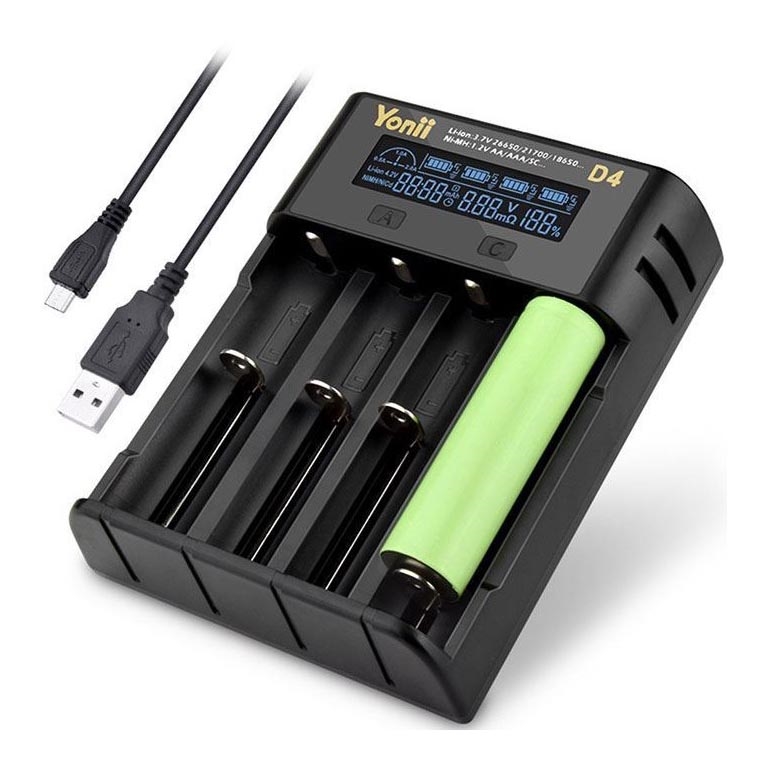 Polnilec baterij z LCD zaslonom za 1-4x Li-Ion/Ni-MH