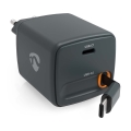 Polnilec z navijalnim kablom Power Delivery 30W 2xUSB-C črn