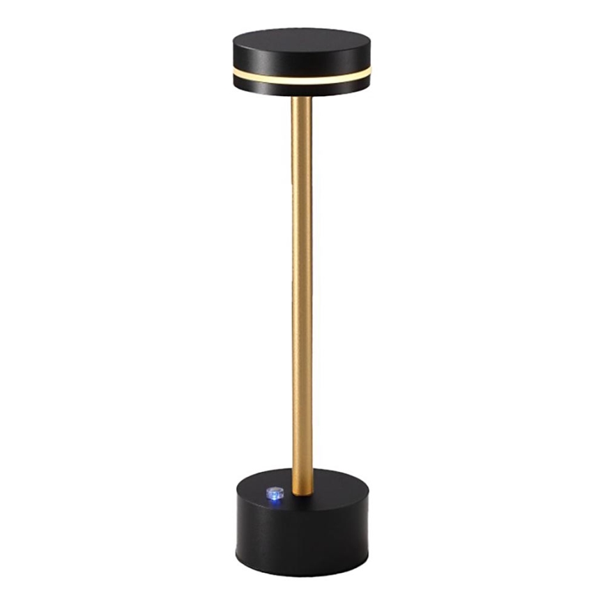 Polnilna LED namizna svetilka z zatemnjevanjem SAM LED/5W/5V 3600 mAh črna/zlata