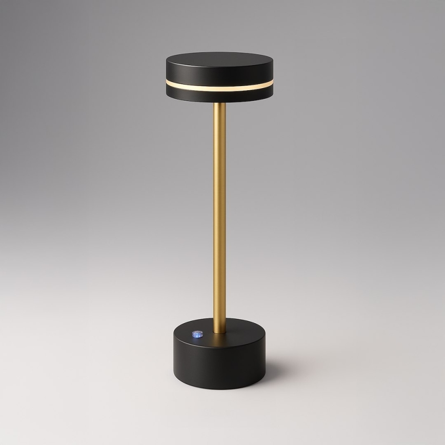 Polnilna LED namizna svetilka z zatemnjevanjem SAM LED/5W/5V 3600 mAh črna/zlata