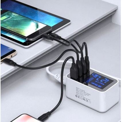 Polnilna postaja 3xUSB A + 1xUSB C