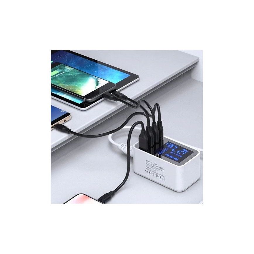 Polnilna postaja 3xUSB A + 1xUSB C
