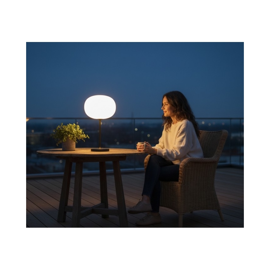LED zatemnjevalna polnilna zunanja namizna svetilka VENEZIA LED/2W/5V 2700K IP54 4000 mAh črna