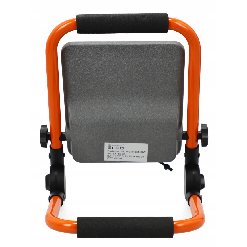 Polnilni LED reflektor s stojalom LED/30W/3,2V 4500K 5000 mAh IP65 oranžen