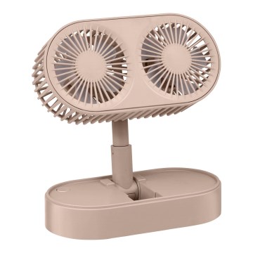 Polnilni namizni ventilator 3,7 V 1200 mAh, roza
