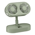 Polnilni namizni ventilator 3,7 V, 1200 mAh, zelen