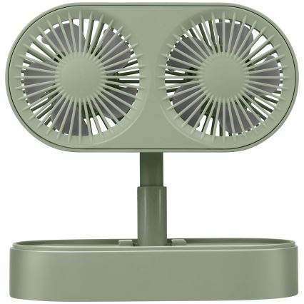 Polnilni namizni ventilator 3,7 V, 1200 mAh, zelen