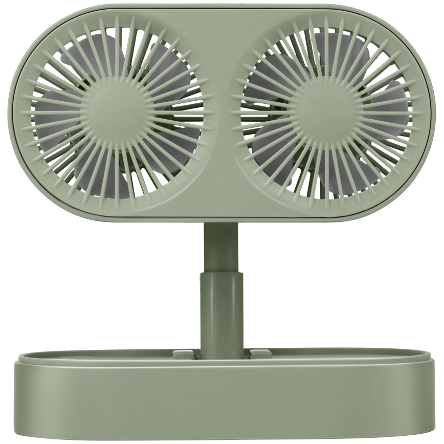 Polnilni namizni ventilator 3,7 V, 1200 mAh, zelen