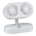 Polnilni namizni ventilator 3,7V 1200 mAh bela