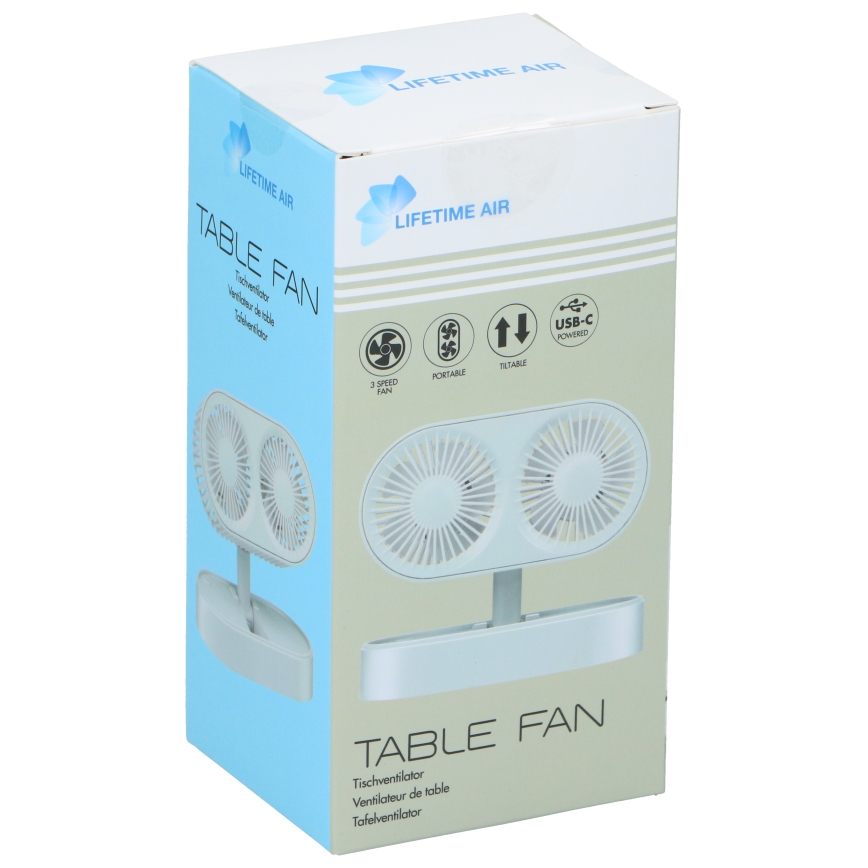 Polnilni namizni ventilator 3,7V 1200 mAh bela