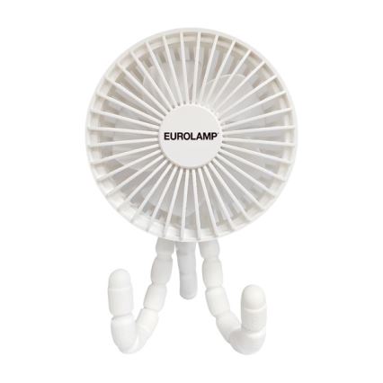 Polnilni namizni ventilator 3W/5V 1800 mAh, bel