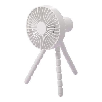 Polnilni namizni ventilator 3W/5V 1800 mAh beli