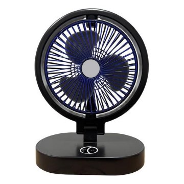 Polnilni namizni ventilator 5W/5V 1200 mAh črn