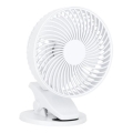 Polnilni namizni ventilator s sponko VIENTO 6W/5V 2000 mAh bela