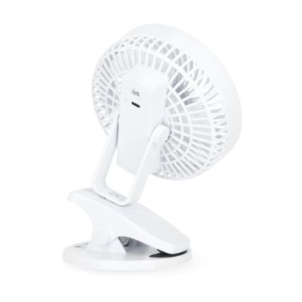 Polnilni namizni ventilator s sponko VIENTO 6W/5V 2000 mAh bela