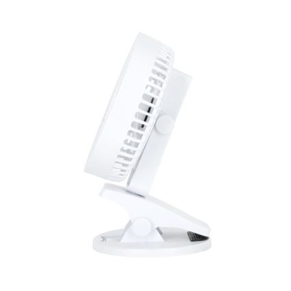 Polnilni namizni ventilator s sponko VIENTO 6W/5V 2000 mAh bela