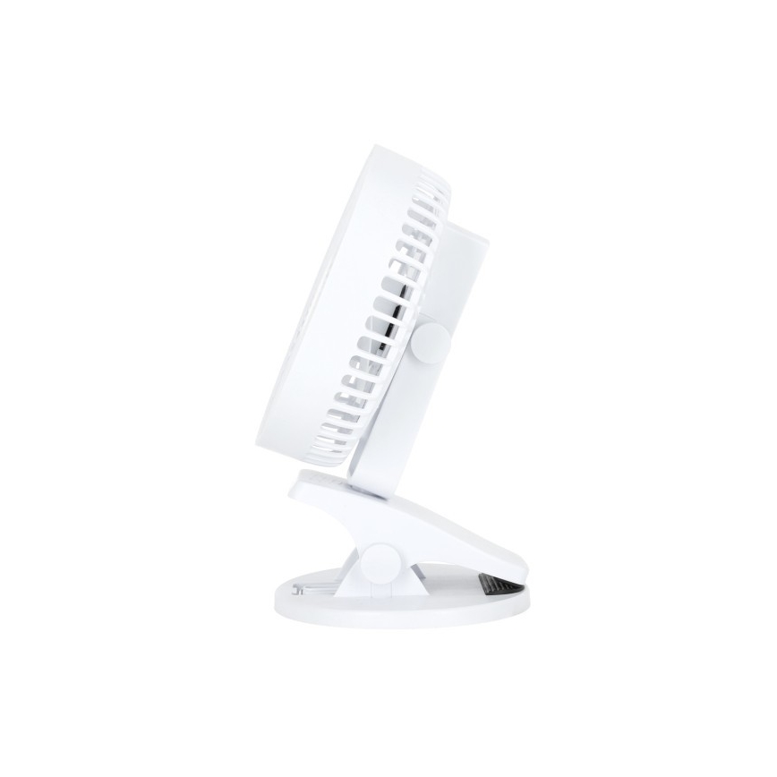 Polnilni namizni ventilator s sponko VIENTO 6W/5V 2000 mAh bela