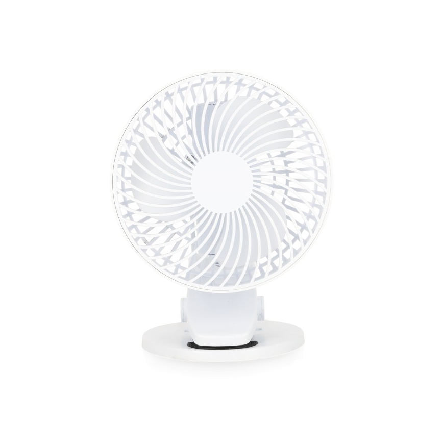 Polnilni namizni ventilator s sponko VIENTO 6W/5V 2000 mAh bela
