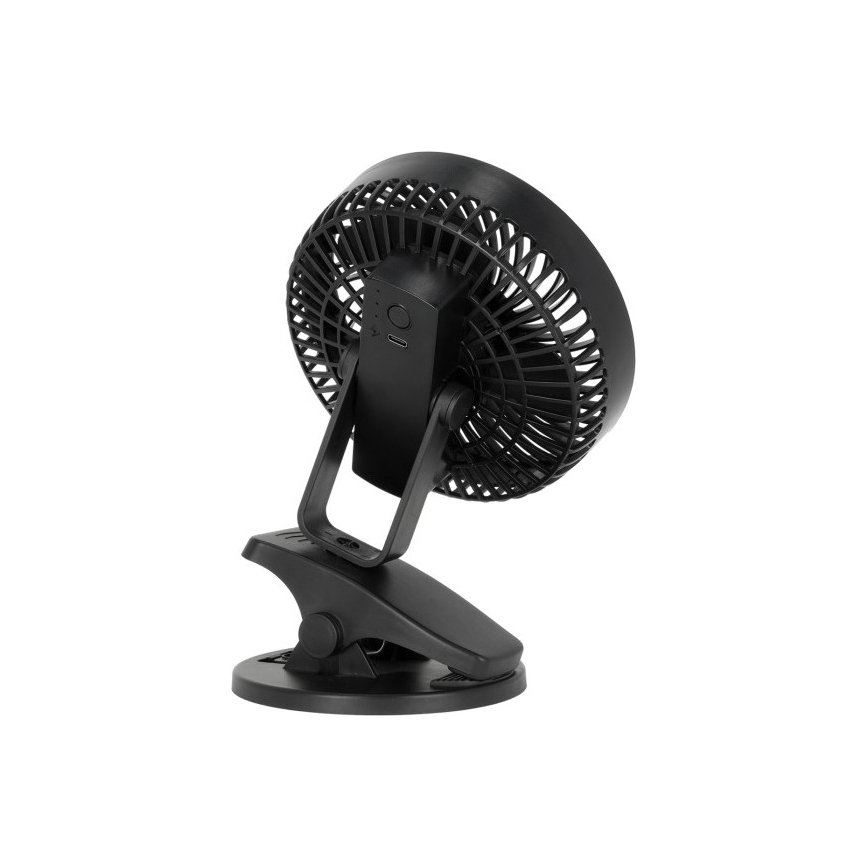 Polnilni namizni ventilator s sponko VIENTO 6W/5V 2000 mAh črna