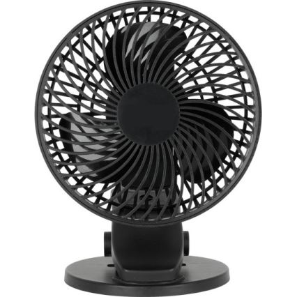 Polnilni namizni ventilator s sponko VIENTO 6W/5V 2000 mAh črna