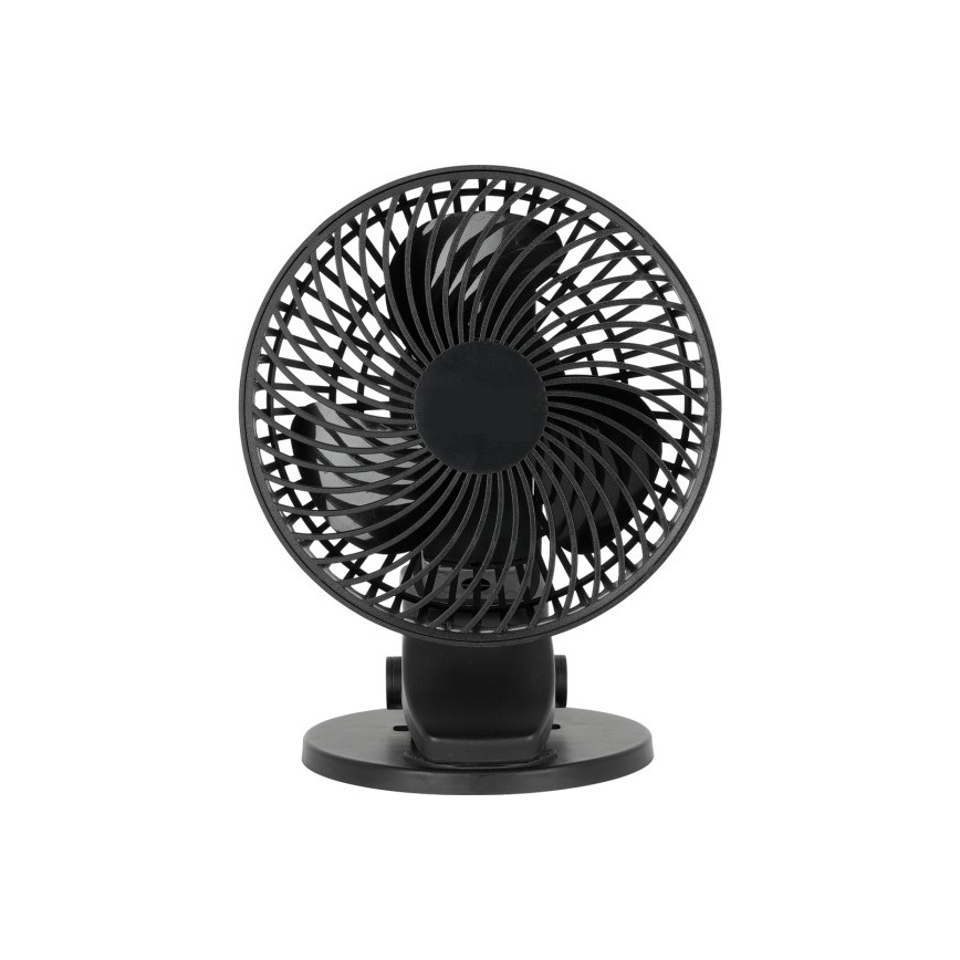 Polnilni namizni ventilator s sponko VIENTO 6W/5V 2000 mAh črna