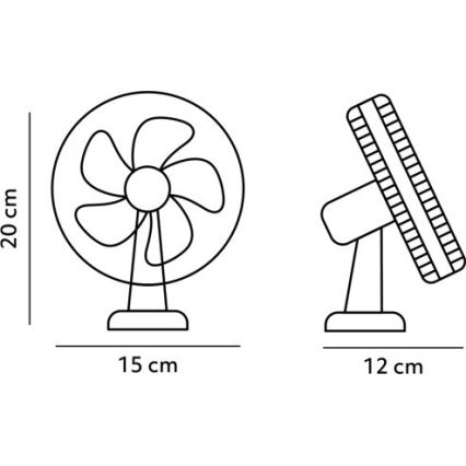 Polnilni namizni ventilator s sponko VIENTO 6W/5V 2000 mAh črna