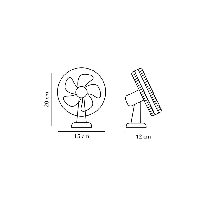 Polnilni namizni ventilator s sponko VIENTO 6W/5V 2000 mAh črna