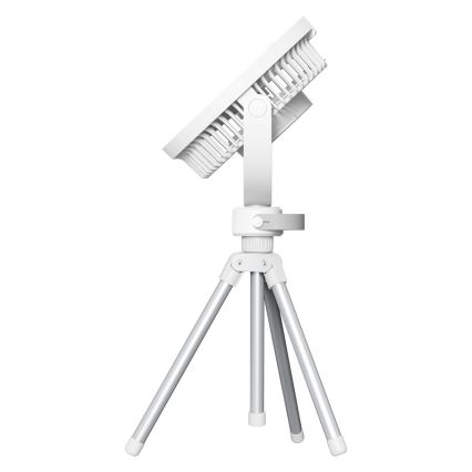 Polnilni namizni ventilator z LED osvetlitvijo 8W/3,7V 2400 mAh, bela