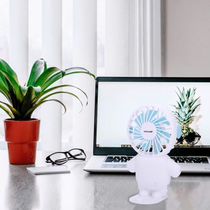 Polnilni žepni ventilator 4,5 W/5 V, 500 mAh, bela/modra