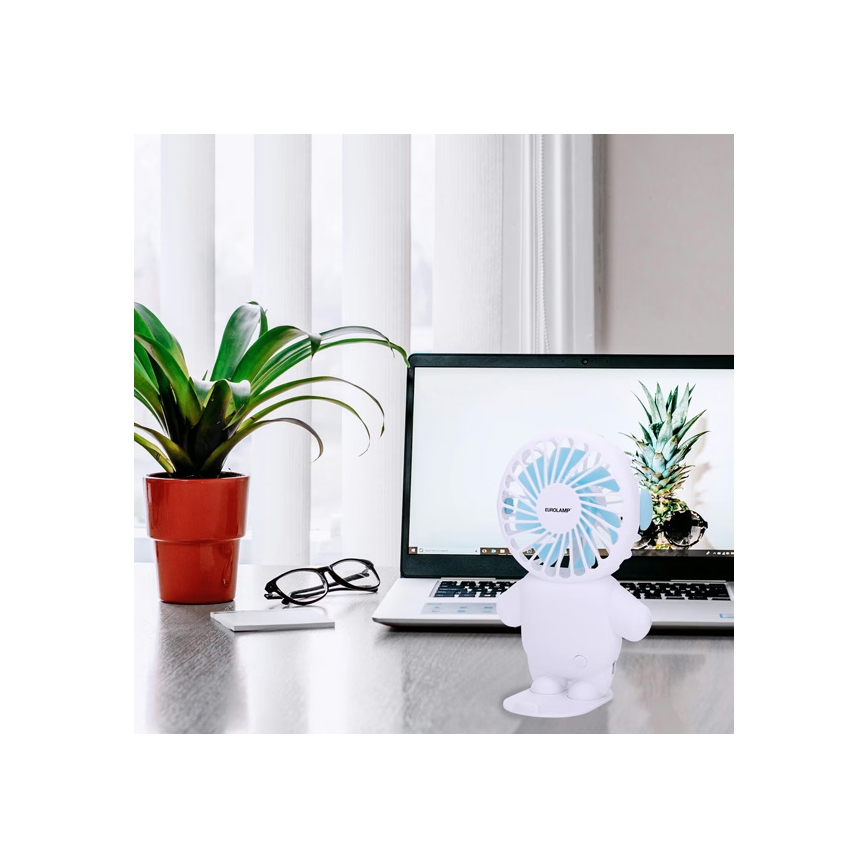 Polnilni žepni ventilator 4,5 W/5 V, 500 mAh, bela/modra