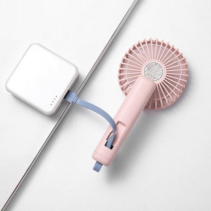 Polnilni žepni ventilator 5W/5V, 1200 mAh, roza