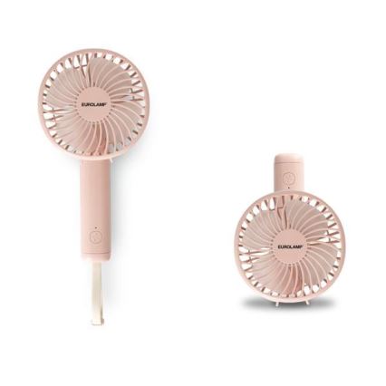 Polnilni žepni ventilator 5W/5V, 1200 mAh, roza