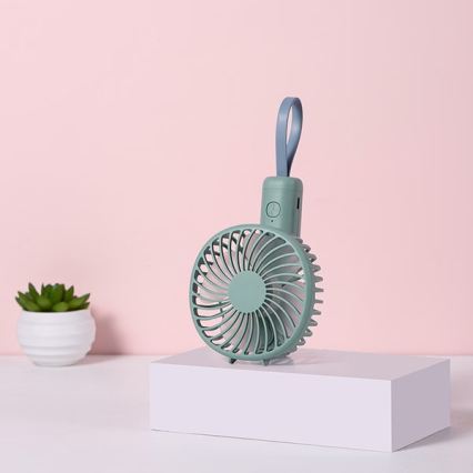 Polnilni žepni ventilator 5W/5V 1200 mAh turkizna
