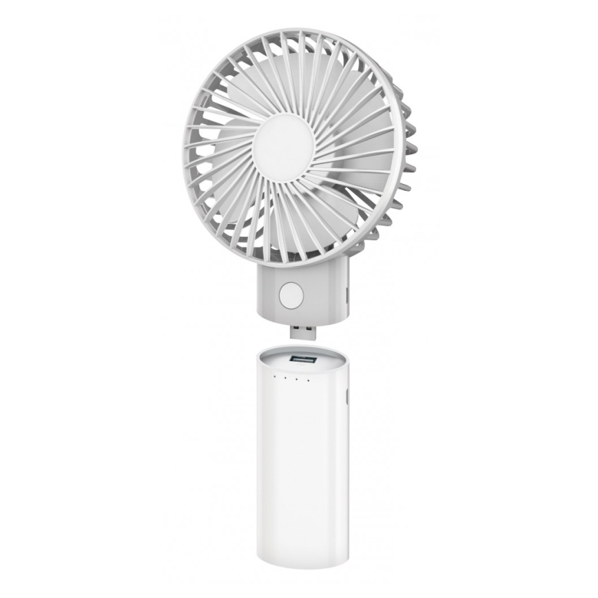 Polnljiv ventilator z vgrajeno powerbanko 4000 mAh (3,7 V) in priključkom USB-C