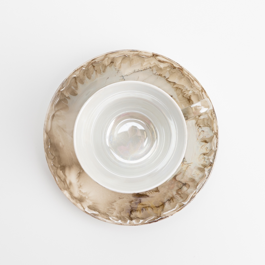 Porcelan čaj set marmor rjava