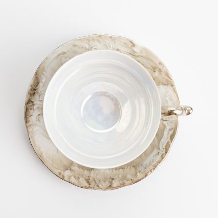 Porcelan čaj set marmor rjava vrtnica