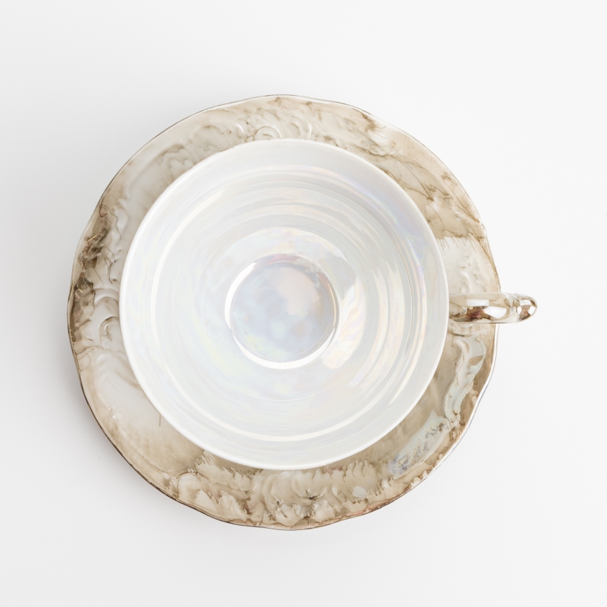 Porcelan čaj set marmor rjava vrtnica