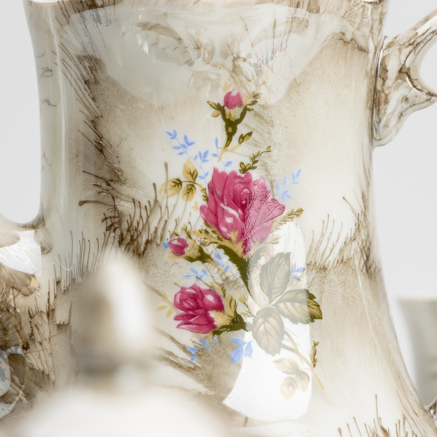 Porcelan čaj set marmor rjava vrtnica