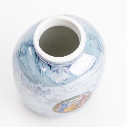 Porcelan vaza 12,5x9 cm biserna modra gracie